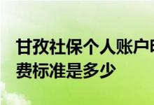 甘孜社保个人账户明细表 2022年甘孜社保缴费标准是多少 