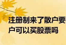 注册制来了散户要多少钱可以买股 注册制散户可以买股票吗