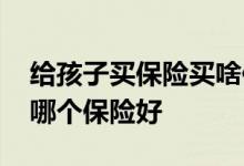 给孩子买保险买啥保险比较好 给孩子买保险哪个保险好