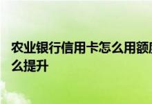 农业银行信用卡怎么用额度提升快 农业银行信用卡的额度怎么提升