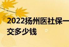 2022扬州医社保一个月要交多少钱 五险需要交多少钱 