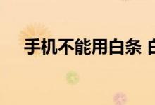 手机不能用白条 白条受限只针对手机吗