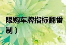 限购车牌指标翻番（将取消对无车家庭购车限制）