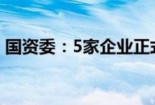 国资委：5家企业正式转为国有资本投资公司