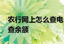 农行网上怎么查电子承兑明细 农行网上怎么查余额