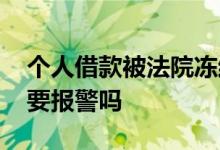 个人借款被法院冻结了 借款没成功冻结了需要报警吗