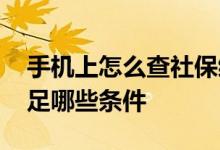 手机上怎么查社保缴费记录 办理社保需要满足哪些条件 