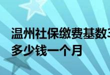 温州社保缴费基数3957是什么档次 温州社保多少钱一个月 