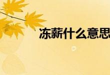 冻薪什么意思（冻薪什么意思）