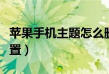 苹果手机主题怎么删除（苹果手机主题怎么设置）