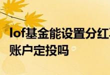 lof基金能设置分红再投资吗 lof基金能在股票账户定投吗