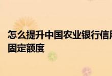 怎么提升中国农业银行信用卡额度 怎么提高农业银行信用卡固定额度