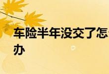 车险半年没交了怎么办 车险一年没交了怎么办