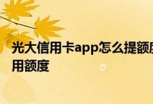 光大信用卡app怎么提额度方法 光大信用卡金卡怎么提高信用额度