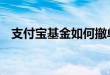 支付宝基金如何撤单 基金撤单有什么影响