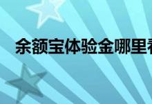 余额宝体验金哪里看 余额宝体验金哪里找