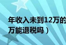 年收入未到12万的能退税吗（年收入超过12万能退税吗）