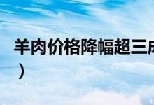 羊肉价格降幅超三成（因受猪肉价格下跌影响）