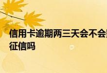 信用卡逾期两三天会不会影响征信 请问信用卡逾期3天会上征信吗