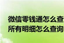 微信零钱通怎么查询余额明细 微信零钱通的所有明细怎么查询