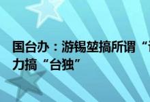 国台办：游锡堃搞所谓“议会外交”目的是拉拢外部反华势力搞“台独”