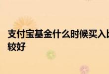 支付宝基金什么时候买入比较合理 支付宝基金什么时候买比较好