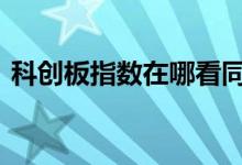 科创板指数在哪看同花顺 科创板指数在哪看