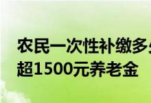 农民一次性补缴多少钱 60岁退休后每月可领超1500元养老金 