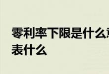 零利率下限是什么意思 零利率是什么意思 代表什么