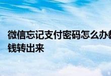 微信忘记支付密码怎么办教你一招 微信忘记支付密码怎么把钱转出来