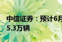中信证券：预计6月新能源车销量可达54.3-55.3万辆