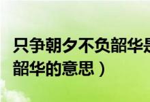 只争朝夕不负韶华是什么意思（只争朝夕不负韶华的意思）