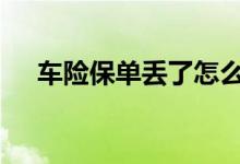 车险保单丢了怎么办 车险保单丢怎么办