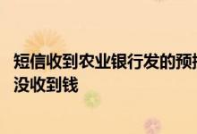 短信收到农业银行发的预授权贷款 收到短信贷款已发放但是没收到钱