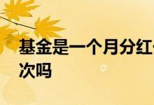 基金是一个月分红一次吗 基金分红是一天一次吗