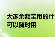 大家余额宝用的什么基金 余额宝基金为什么可以随时用