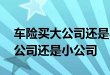 车险买大公司还是小公司好一些 车险选择大公司还是小公司