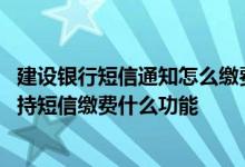 建设银行短信通知怎么缴费 建设银行：通过个人网银渠道支持短信缴费什么功能