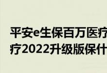 平安e生保百万医疗2022升级版 e生保百万医疗2022升级版保什么