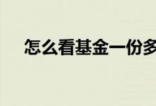 怎么看基金一份多少钱 怎么看基金曲线