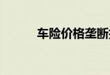 车险价格垄断折射公共职能缺失