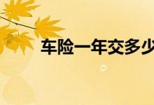 车险一年交多少钱 车险一般买几年