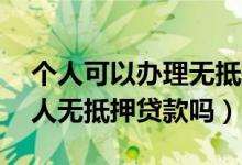个人可以办理无抵押贷款吗（19岁能办理个人无抵押贷款吗）
