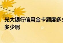 光大银行信用金卡额度多少 申请光大银行二卡信用卡额度是多少呢