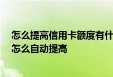 怎么提高信用卡额度有什么技巧 信用卡额度会自动提高吗 怎么自动提高