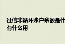 征信非循环账户余额是什么意思 征信上非循环账户是什么 有什么用
