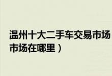 温州十大二手车交易市场（温州正规二手车市场温州二手车市场在哪里）