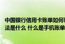 中国银行信用卡账单如何看 中国银行信用卡手机账单申请方法是什么 什么是手机账单