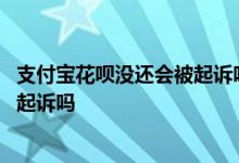 支付宝花呗没还会被起诉吗 支付宝八千花呗二年没还了会被起诉吗