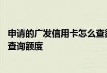 申请的广发信用卡怎么查额度 请问广发信用卡审批成功怎么查询额度